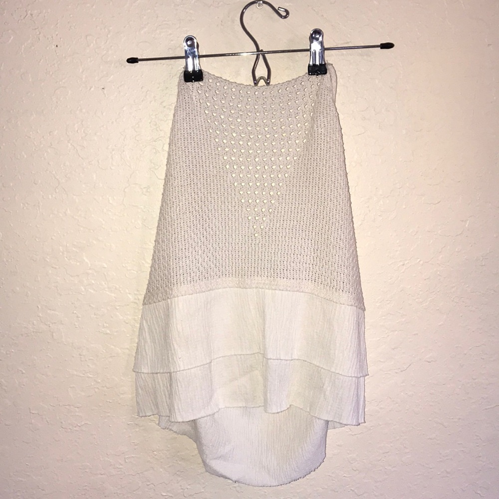 White crocheted tank top